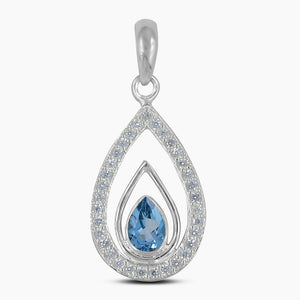 925 Sterling Silver Blue Topaz Pendants