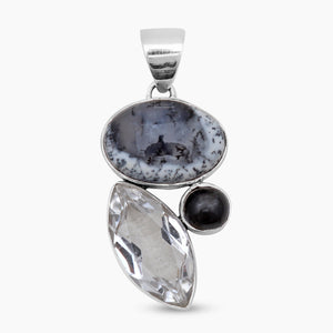Dendritic Opal Silver Pendants