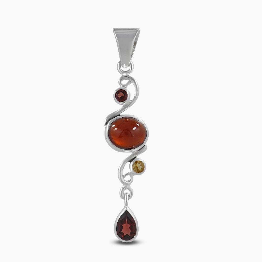 925 Sterling Silver Hessonite Pendants