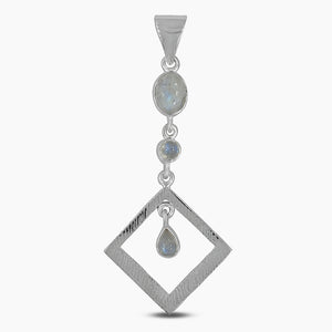 925 Silver Rainbow Moonstone Pendants