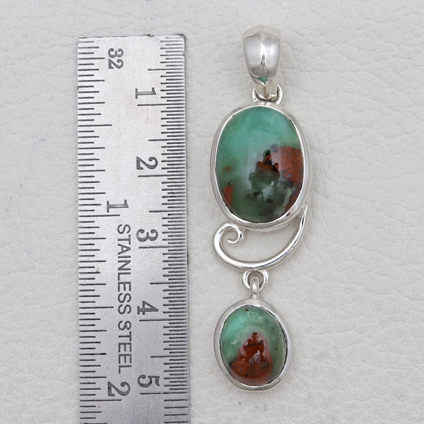 925 Sterling Silver Chrysoprase Pendants