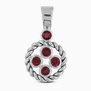 925 Sterling Silver Garnet Pendants