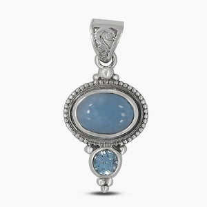 925 Silver Blue Opal Pendants