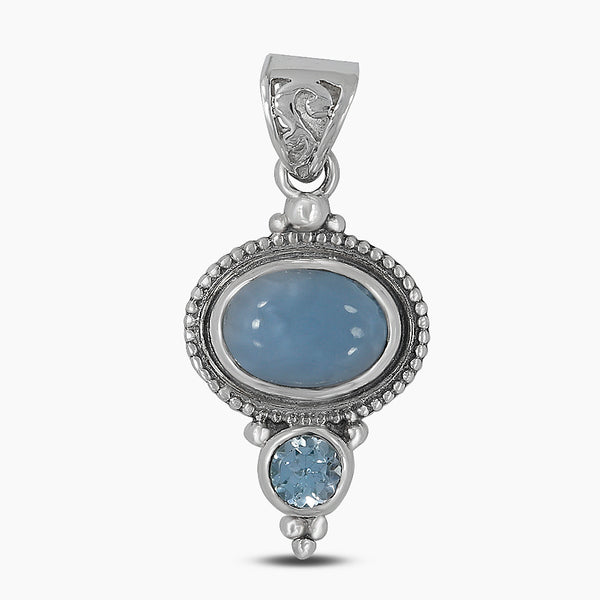 925 Silver Blue Opal Pendants