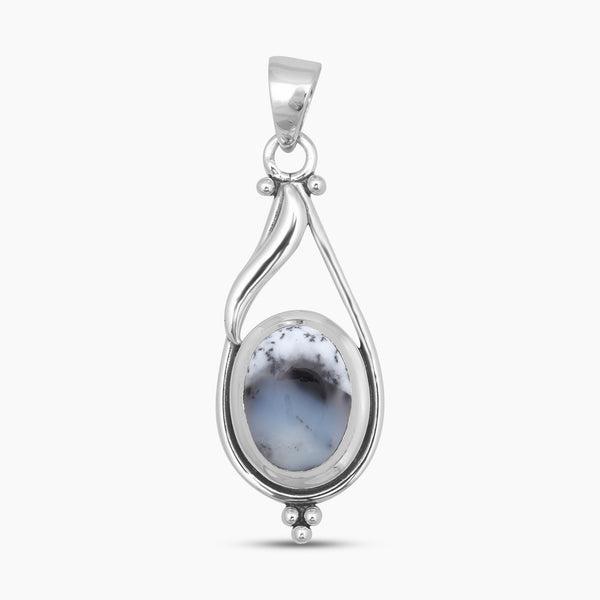 Dendritic Opal Silver Pendants