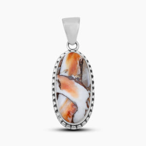 Orange Spiny Oyster Silver Pendants