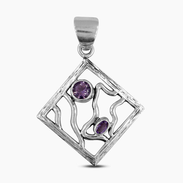 925 Sterling Silver Amethyst Pendants
