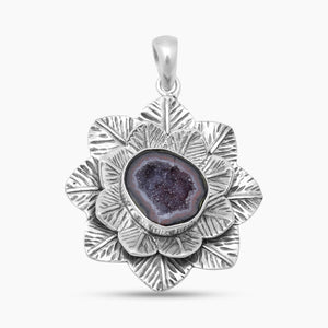 Coconut Druzy Designer Silver Pendants