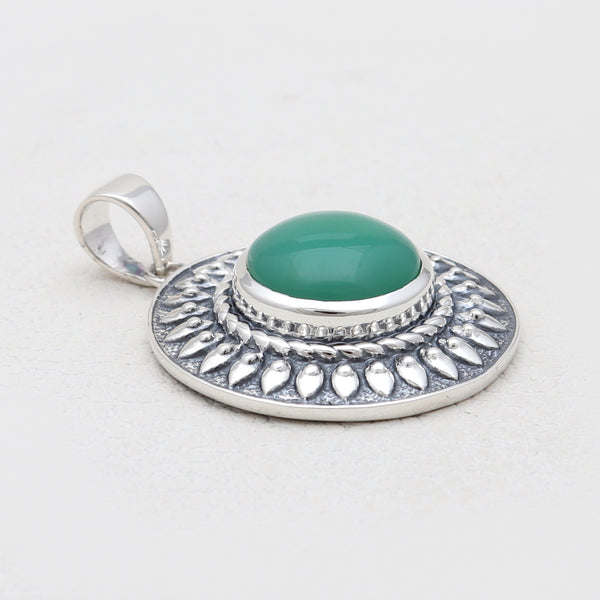 925 Sterling Silver Chrysoprase Pendants