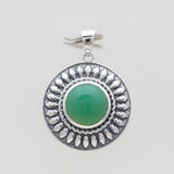 925 Sterling Silver Chrysoprase Pendants