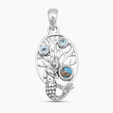 Turquoise Spiny Oyster Silver Mermaid Pendants