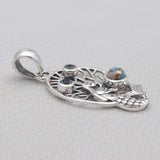 Turquoise Spiny Oyster Silver Mermaid Pendants