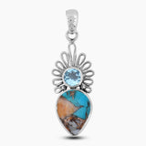 Spiny Oyster Turquoise Sliver Pendants