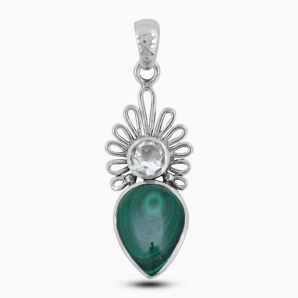 925 Sterling Silver Green Malachite Pendants