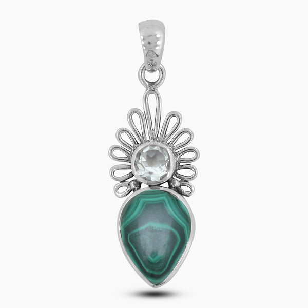 925 Sterling Silver Green Malachite Pendants