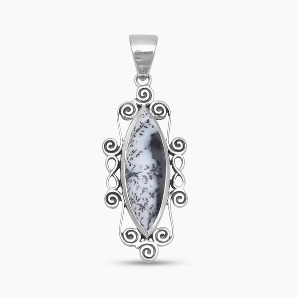 Dendritic Opal Silver Pendants