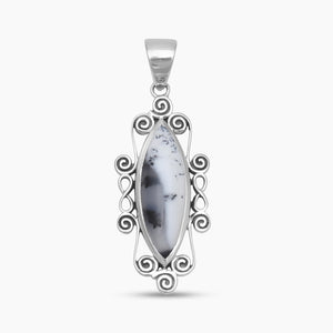Dendritic Opal Silver Pendants