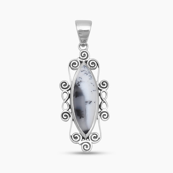 Dendritic Opal Silver Pendants