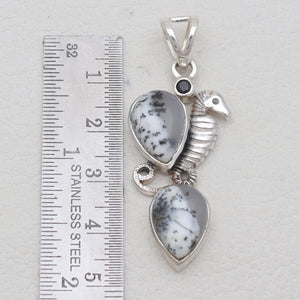 Dendritic Opal Sea Horse Pendants