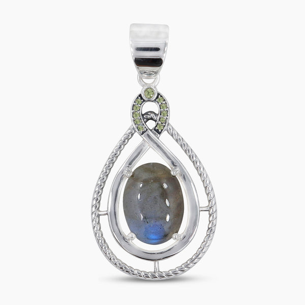 Natural Labradorite Silver Pendants