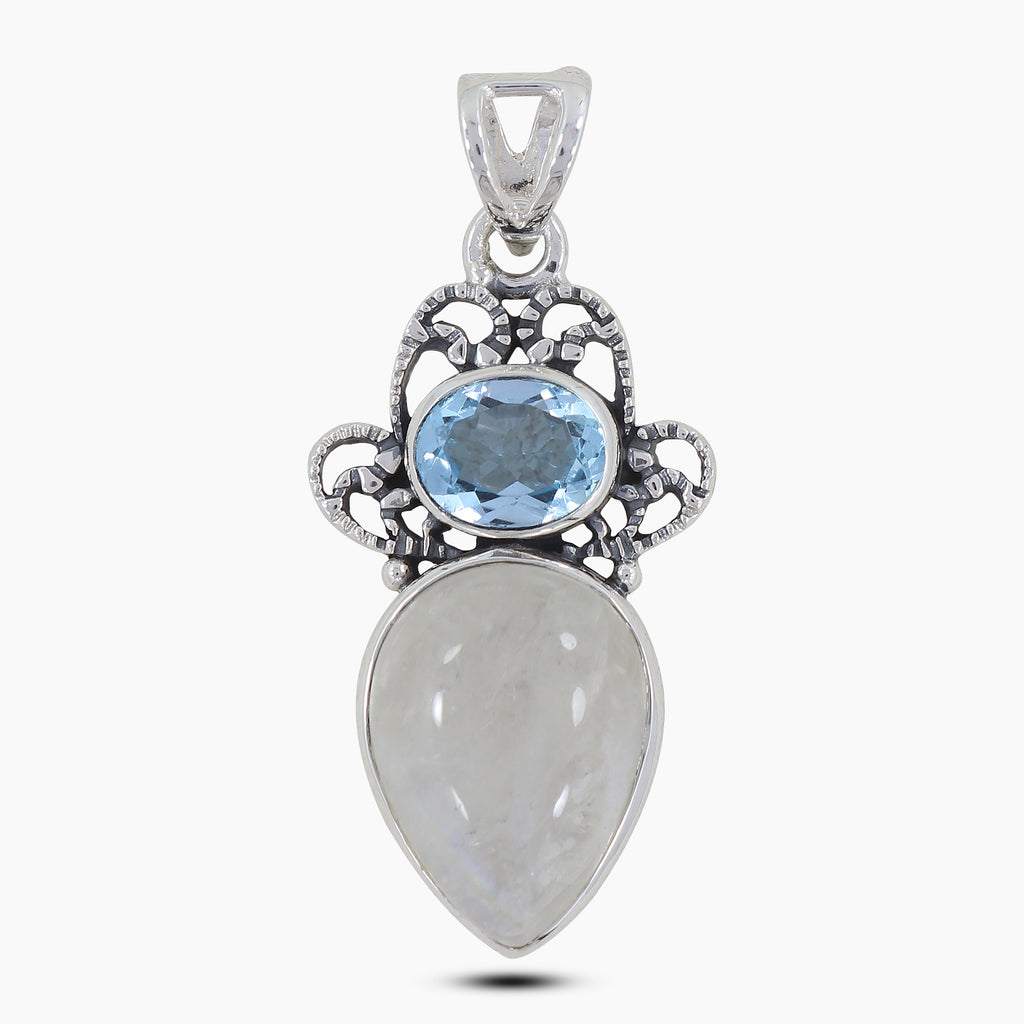 Rainbow Moonstone Silver Pendants