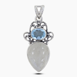Rainbow Moonstone Silver Pendants