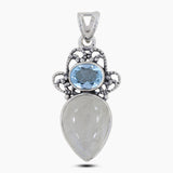 Rainbow Moonstone Silver Pendants