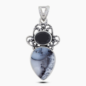 Dendritic Opal Sterling Silver Pendants