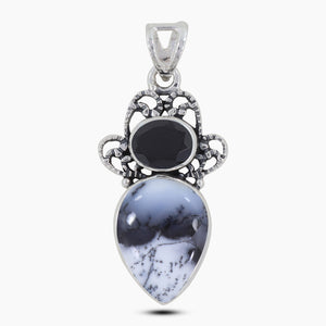 Dendritic Opal Sterling Silver Pendants