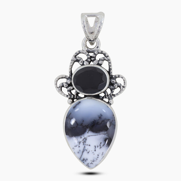 Dendritic Opal Sterling Silver Pendants