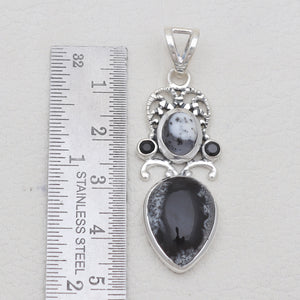 925 Sterling Silver Dendritic Opal Pendants