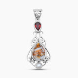 Orange Spiny Oyster Silver Designer Pendants