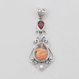 Orange Spiny Oyster Silver Designer Pendants