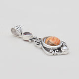 Orange Spiny Oyster Silver Designer Pendants