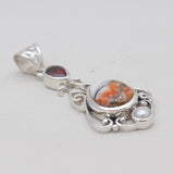 Orange Spiny Oyster Silver Designer Pendants