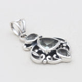 Blue Topaz Multi Stone Silver Pendants