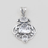 Blue Topaz Multi Stone Silver Pendants