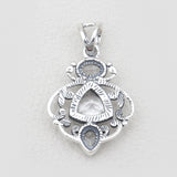 Blue Topaz Multi Stone Silver Pendants