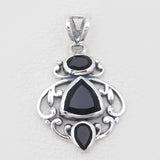Blue Topaz Multi Stone Silver Pendants