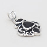 Blue Topaz Multi Stone Silver Pendants
