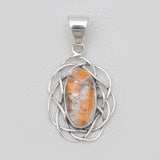 Orange Spiny Oyster Silver Pendants