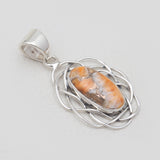 Orange Spiny Oyster Silver Pendants