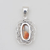 Orange Spiny Oyster Silver Pendants