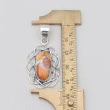 Orange Spiny Oyster Silver Pendants