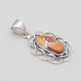 Orange Spiny Oyster Silver Pendants