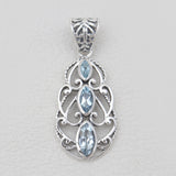 Marquise Cut Amethyst Designer Silver Pendants