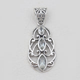 Marquise Cut Amethyst Designer Silver Pendants