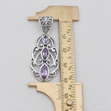 Marquise Cut Amethyst Designer Silver Pendants