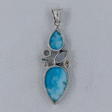 Rainbow Moonstone Silver Pendant