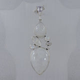 Rainbow Moonstone Silver Pendant